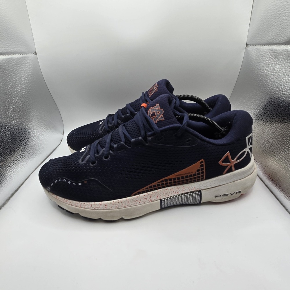 Under Armour Size 11.5 HOVR Infinite 3 Men's Running Shoes Navy Blue Orange‎